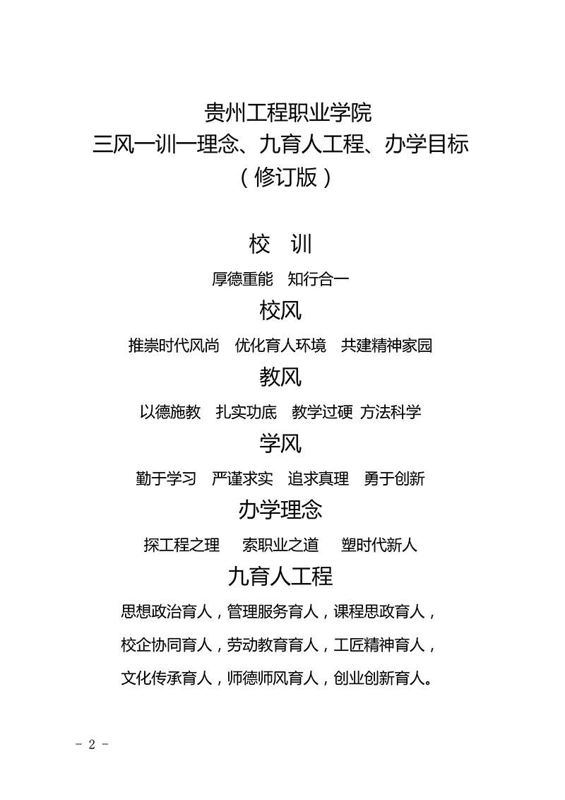  beat365官方网站 三风一训一理念、九育人工程、办学目标  （修订版）(图2)